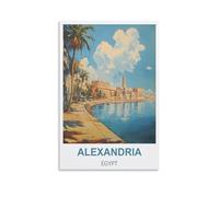 FJIWECWSQ Alexandria Egypt Affiche de voyage vintage 60 x 90 cm Impression sur toile
