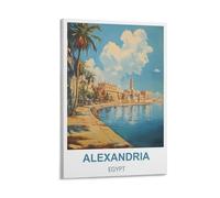 FJIWECWSQ Alexandria Egypt Poster vintage de voyage sur toile 50 x 75 cm