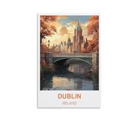 FJIWECWSQ Dublin Irlande Poster de voyage vintage 40 x 60 cm