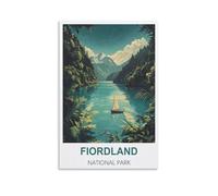 FJIWECWSQ Fiordland National Park Poster de voyage vintage sur toile 30 x 45 cm
