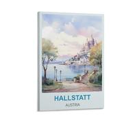FJIWECWSQ Hallstatt Poster de voyage vintage Autriche 30 x 45 cm