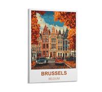 FJIWECWSQ Poster de voyage vintage Bruxelles Belgique 20 x 30 cm
