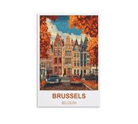 FJIWECWSQ Poster de voyage vintage Bruxelles Belgique 20 x 30 cm