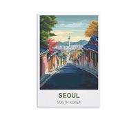 FJIWECWSQ Poster de voyage vintage de Séoul Corée du Sud 40 x 60 cm