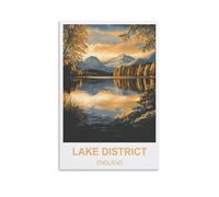 FJIWECWSQ Poster de voyage vintage Lake District Angleterre 60 x 90 cm