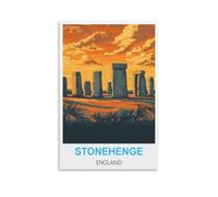FJIWECWSQ Stonehenge Affiche de voyage vintage Angleterre 60 x 90 cm