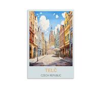 FJIWECWSQ Telc Tchéquie Affiche de voyage vintage 20 x 30 cm