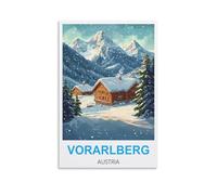 FJIWECWSQ Vorarlberg Poster de voyage vintage Autriche 40 x 60 cm