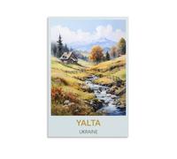 FJIWECWSQ Yalta Ukraine Affiche de voyage vintage 60 x 90 cm Impression sur toile