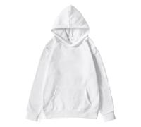 FJIXUO 1 Pièces Sweat À Capuche for Femme Pull Sweat-Shirts Couleur Unie Survêtement Manches Longues Jogging Hommes Sport Haut Vêtements d'hiver pour Les Vêtements De Tous Les Jours(White,L)