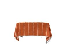 FJIXUO Couverture de Nappe Couleur Citrouille, Linge Coton évidé Orange, rectangulaire, fête du Festival d’Halloween, décoration intérieure pour Salle À Manger,Anniversaire(Orange,140x240cm)