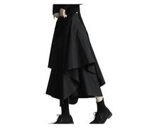 FJIXUO Jupes plissées irrégulières Taille Haute for Femmes, Pantalons for vêtements Cargo Vintage pour Les Vêtements De Tous Les Jours(Black,S)