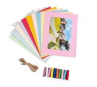FJIXUO Lot de 10 Cadres Photo en Papier Kraft, Pratiques à Faire soi-même, avec Clips, for décoration d'intérieur pour Les Fêtes d'anniversaire(Multicolor)
