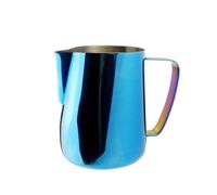 FJIXUO Pichet à café et lait en acier inoxydable, 2 pièces, tasse mousse, pichet fleurs, mousseur, outil de Pour La Maison Et Le Bureau(Blue,350ml)