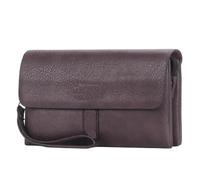 FJIXUO Pochette de Style rétro à rabat, double fermeture éclair, enveloppe féminine, portefeuille Long, grande capacité, porte-cartes fin, porte-monnaie Pour Voyage,Loisirs(Dark Brown)