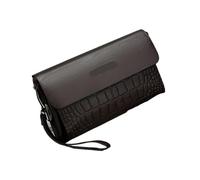 FJIXUO Pochettes d'affaires en cuir for hommes, sac à main Long, portefeuille for cartes, for Pour Voyage,Loisirs(Brown)