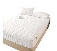 FJIXUO Protège Matelas Drap-Housse épais à 6 côtés avec Fermeture éclair, protège-Matelas matelassé, sans taie d'oreiller(White,140x190x30cm)