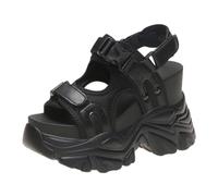 FJIXUO Sandales d'été à bout ouvert for femmes, 1 paire, baskets plateforme compensée, talons de 10.5CM, sandales fond épais, tongs plage décontractées Pour Les Activités Nautiques