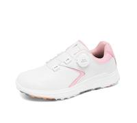 FJJLOVE Baskets de Golf pour Hommes Chaussures de Marche légères imperméables Chaussures Professionnelles décontractées antidérapantes en Plein air Chaussures de Golfeur Masculin,Rose,45 EU