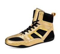 FJJLOVE Chaussures De Boxe Et De Lutte pour Hommes, Respirantes, Entraîneur pour Boxeurs, Unisexes, Chaussures De Sport pour Arts Martiaux, Fitness Et Musculation pour Adultes,Jaune,40 EU