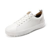 FJJLOVE Chaussures De Golf Imperméables pour Hommes Casual Plat sans Pointes Baskets De Golf Chaussures De Marche Légères en Plein Air,Blanc,43 EU