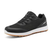 FJJLOVE Chaussures de Golf sans Crampons Baskets d'entraînement de Gymnase de Golf imperméables Chaussures de Marche Confortables pour Les golfeurs,Noir,43 EU