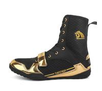 FJJLOVE Chaussures de Lutte Hautes, Boxeurs en Maille Respirante, Chaussures Antidérapantes pour Combat, Exercice et Fitness pour Hommes et Femmes,Noir,43 EU