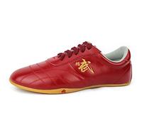 FJJLOVE Chaussures De Taekwondo Résistantes À l'usure, Karaté Boxe Chaussure Antidérapante Kung Fu Tai Chi Baskets pour Hommes Femmes Enfants Enfants Adolescent Adultes,Rouge,43 EU