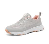 FJJLOVE Femmes Golf Baskets Antidérapant Réglable Marche Gym Baskets Respirant Casual Léger Dames Golfeur Chaussures,Gris,34 EU