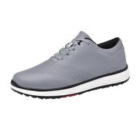 FJJLOVE Golfeurs sans Crampons imperméable à l'eau légère Chaussure de Golf antidérapante Confort décontracté Marche Chaussures de Sport,Gris,45 EU
