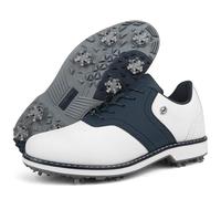 FJJLOVE Hommes Crampons Golf Baskets Confort Marche Entraîneur Casual Mode Antidérapant Golf Sport Chaussures De Sport,Bleu,40 EU