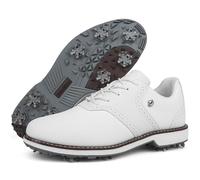FJJLOVE Hommes Crampons Golf Baskets Confort Marche Entraîneur Casual Mode Antidérapant Golf Sport Chaussures De Sport,Blanc,40 EU