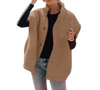 FJKVAVF Gilet sans manches en molleton thermique pour femmes Hiver Couleur unie Chaud Veste décontractée Gilet thermique Femme Ultra léger Gilet pour femmes Taille plus Gilet pour femmes 22-24 Noir