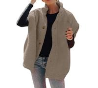 FJKVAVF Gilet sans manches en molleton thermique pour femmes Hiver Couleur unie Chaud Veste décontractée Gilet thermique Femme Ultra léger Gilet pour femmes Taille plus Gilet pour femmes 22-24 Noir