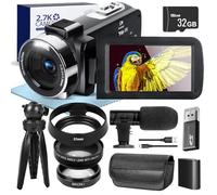 FJLKGDSP Caméra vidéo 2,7K, Appareil Photo numérique 42 MP, for vlogging, écran Rabattable 3 Pouces, avec télécommande
