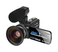 FJLKGDSP Caméra vidéo numérique 4K, Zoom 18x, 56 MP, 2 en 1, Photo, Voyage, vlogging, écran Rotatif 3 Pouces, caméra HD, DV(AF2-lens-mic)