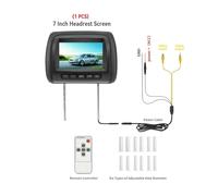 FJLKGDSP Moniteur Universel for Appui-tête de Voiture 7 Pouces, Oreiller Dossier siège, écran TFT, entrée AV, LCD, télécommande(708-BK-1PCS)