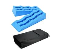 FJMQHU 2 Pièces Rampes de Roue pour Voiture Cales Pneus Antidérapantes Support de Pneu Structure Renforcée Solide avec Sac Adaptées au Stationnement, Bleu