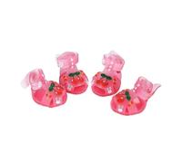 FJMQHU 4 Pièces Sandales pour Chien Chaussures de Plage Bottes de Course et Chaussons de Refroidissement en Silicone Souple Adapté pour Protéger Les Pattes D, Rose
