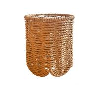 FJMQHU Abat-jour Tressé Lampe Cylindre Papier Torsadé Finition Rustique Profil Compact Caractère Artisanal Adapté à la Maison Détente, Abat-jour Cylindrique En Dentelle De 12 15cm