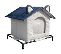 FJMQHU Abri pour Chats Errants, Niche Extérieure Isolée, Accessoire Imperméable, Tissu Oxford, Rideau Coupe-Vent, Robuste pour Une Utilisation Hivernale, Con, Petit
