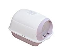 FJMQHU Bac à Litière pour Chat avec Fermeture Plateau Toilette Chaton Grande Taille avec Porte Abattante Boîte Contenant Portable Anti-Fuite Access, Violet