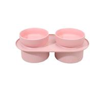 FJMQHU Bol Chat Écuelle Double Céramique Support Antidérapant Recommandé pour Offrir Nourriture Eau aux Chats Petits Chiens, Rose