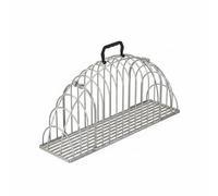 FJMQHU Cage de Toilettage pour Chat Cage Animaux Fer Résistant Accès Facile Poignée Solide Multifonction Utilisation Possible pour Bain Animal Visite Médicale, Argent, L