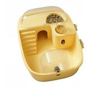 FJMQHU Cage pour Hamster Habitat Complet Transparent Panoramique Ventilé avec Bol Alimentaire Roue d'exercice et Bouteille d'eau Intégré Adapté aux Soins Quotidiens et Déplacements, Jaune