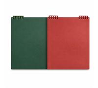 FJMQHU Cahier Rétro à Spirale pour l'Étu, 复古绿+复古红, 网格