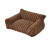 FJMQHU Canapé pour Chat Sofa pour Animaux de Compagnie Lit Couchage avec Soutien Tête et Cou Trois Côtés en Peluche Antidérapant Convient Aux Chats Petits Ch, CafÉ