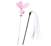 FJMQHU Canne pr Chat, j, Libellule Rose + Papier froissé | Tige flexible robuste, Canne chat, Développement s réflexes, Pr soigneurs d'animaux