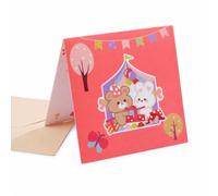 FJMQHU Carte d’Anniversaire, Up 3D en, Rouge, Ours lapin | Structure décorative pliable, Carte d’anniversaire -up, Rédiger un , Pr acheurs cartes