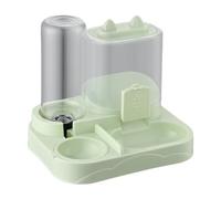FJMQHU Distributeur Automatique Nourriture Animaux 2 en 1 Bol Alimentation Réservoir Eau PP Grande Capacité Convient Chats Chatons Déplacements Maison, Vert